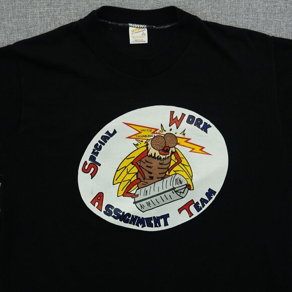 Vintage 80s Carrier SWAT Special Work Assignment Team Tee - Size Small - Picture 1 of 8